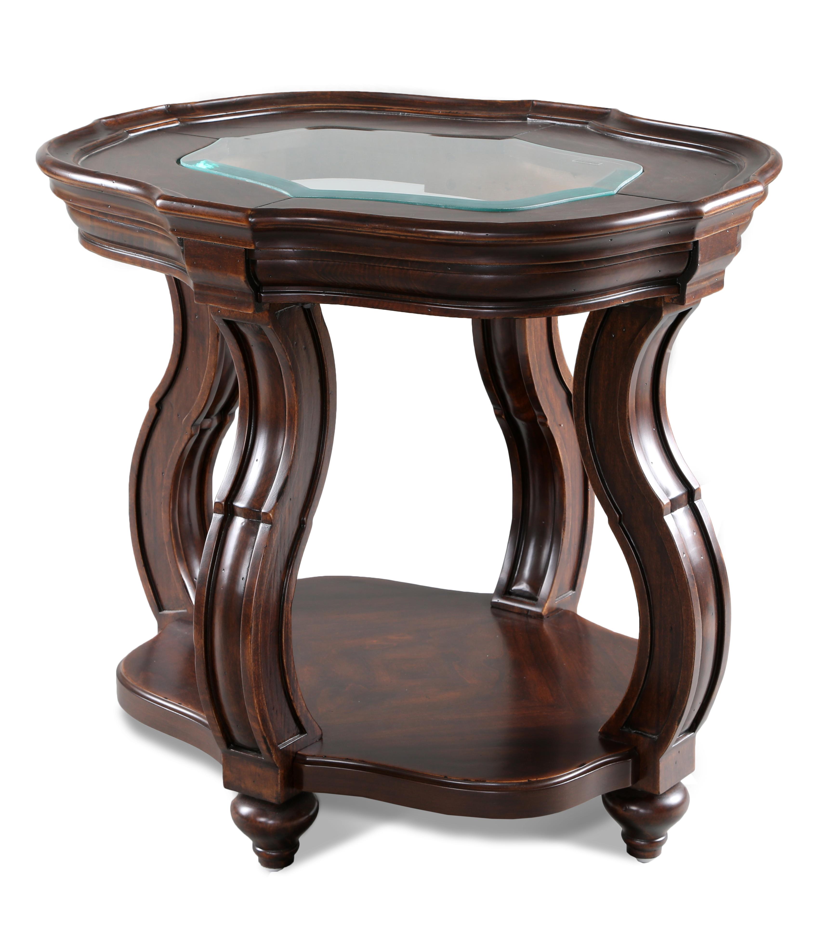 Magnussen Home Isabelle Traditional Oval End Table with Glass Top Sheely's Furniture